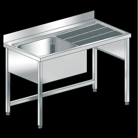 Évier professionnel KWC, MAXIMA, acier inoxydable, châssis encastrable, 1400x1000x700 mm (1/2)