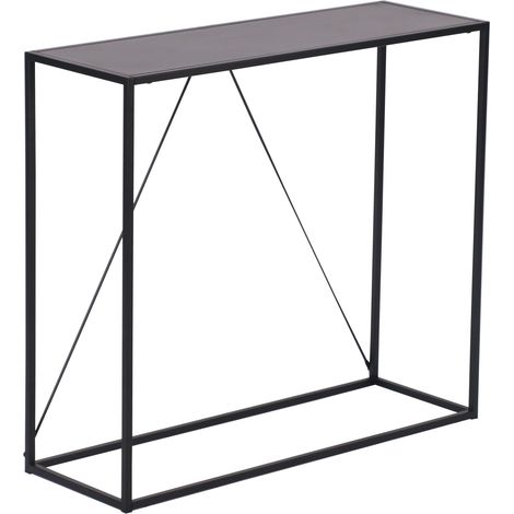 Tavolo consolle in acciaio 90 x 30 x 80 cm per ingresso soggiorno sala da pranzo nero 030010869