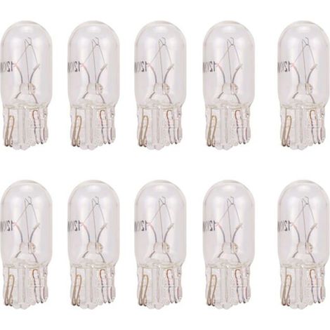 10pcs Blanc T10 Ampoules LED, 5W Plaque D'Immatriculation Light, Feux de Positionnement Latéraux Plaque D'immatriculation DC 12V (1/5)