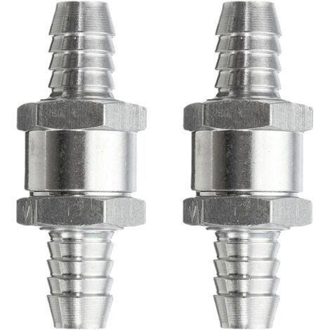 BUNTHAUS Lot de 2 Clapet Anti Retour Gasoil 8mm à Sens Unique, Clapet Anti Retour Essence - Alliage d’Aluminium Anti-Retour - pour Essence/Diesel/Huile - Car Chrome Eau Auto Carburateur Systèmes de Ca