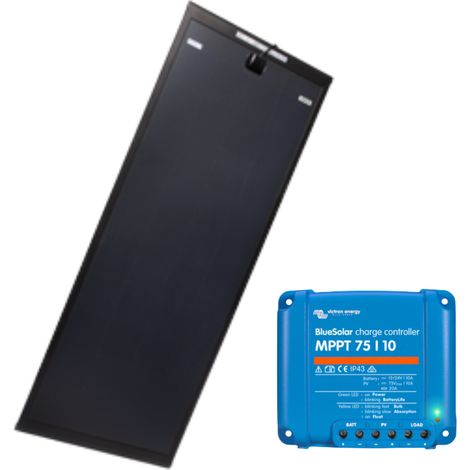 PACK ANTARION Panneau solaire AERO BLACK 140W + VICTRON Régulateur MPPT 10A (1/3)
