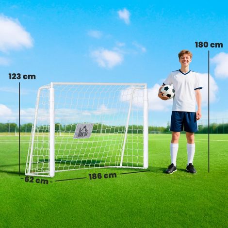 Butin de football pour enfants,marquage de cible,manches absorbantes de chocs,jardin,186x123cm,blanc