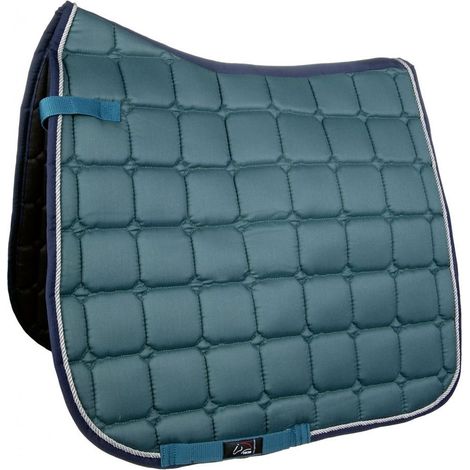 Sottosella inglese con imbottitura a quadri modello Madrid da salto o da dressage: Dressage, petrolio 5000