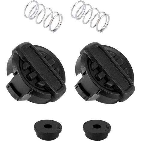 Kit de 2 capuchons de rechange pour tête de coupe-bordures, en ABS et acier inoxydable noir, avec ressort, pour coupe-bordures Dewalt DCST920, DCST970, DCST922, DCST990 et DCST925. (1/5)