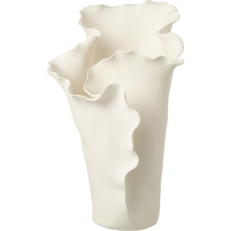 Vase Irrégulier en Céramique "Helix" 38cm Blanc