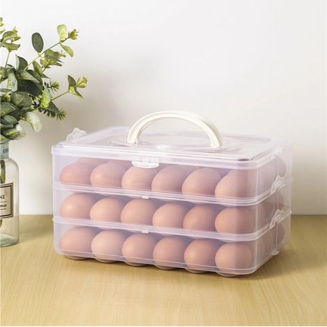 Porte-œufs multifonctionnel, boîte de rangement pour œufs, organisateur de fruits et légumes frais pour réfrigérateur, ustensiles de cuisine pratiques. (1/5)