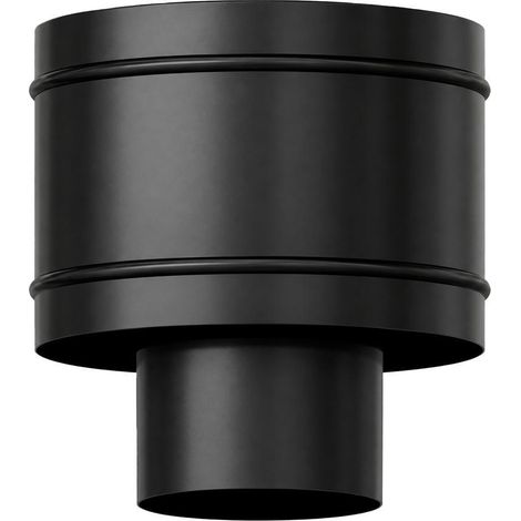 Terminal Antirrevocante Estufa Vitrificado Negro Ø 200 mm. Sombrero Tubo Chimenea, Sombrero Tubo Humo, Sombrero Calefacción (1/2)