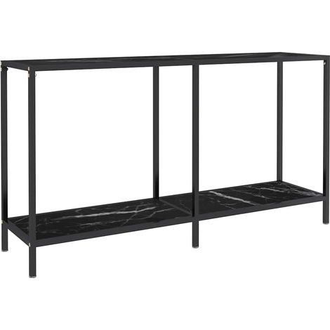 Maison Exclusive - Tavolo Consolle Nero 140x35x75,5 cm in Vetro Temperato (1/5)