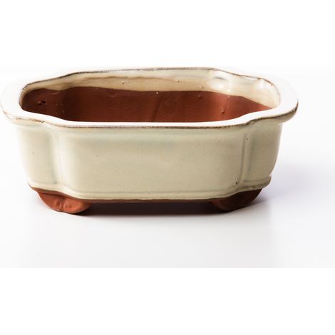 Vaso bonsai a nuvola 25 cm smaltato avorio (1/2)