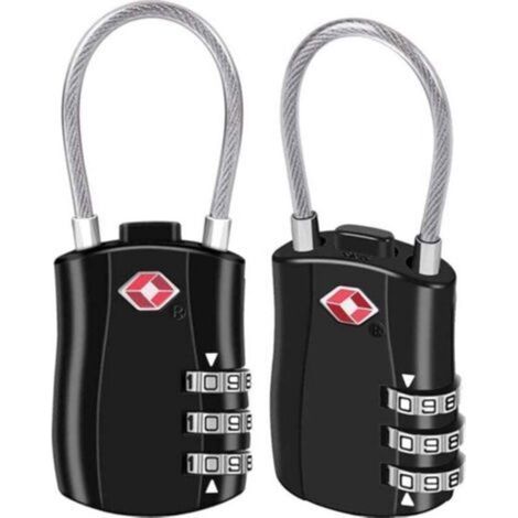 Cadenas de sécurité en alliage de zinc, cadenas de voyage à combinaison 3 chiffres pour valises et sacs à dos, lot de 2 (1/4)