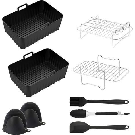 9-teiliges Kochset, Silikon-Kochzubehörset für Heißluftfritteusen