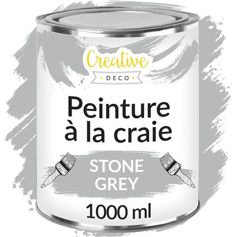 Peinture à la Craie Grise 1L Mat et Lavable pour Meuble Bois (1/5)