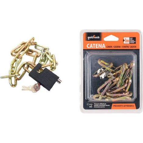 Kaela - Catena Antifurto Con Lucchetto Blocco Per Bici Bicicletta Scooter Moto 1mt 92619 - (1/2)