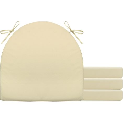 2er Set Stuhlkissen mit Bändern Wasserdicht Rutschfestes Sitzkissen Bequeme Halbrund Sitzpolster für Gartenmöbel Oder Stuhl Wasserdicht Garten 40 x 40 x 4 cm Beige