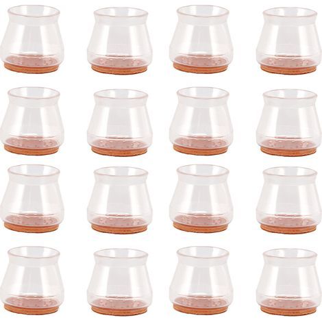Lot de 16 protections transparentes pour pieds de chaise – Rond grand format – Antidérapantes et anti-bruit (1/5)