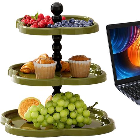 Plateau à cupcakes à 3 niveaux, présentoir à desserts, collations présentoir à cupcakes à 3 niveaux, parfait pour servir des desserts lors des goûters, buffets et célébrations (1/5)