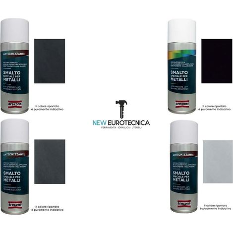 Arexons bomboletta smalto spray vernice speciale metalli alta copertura 400 ml colore grigio chiaro