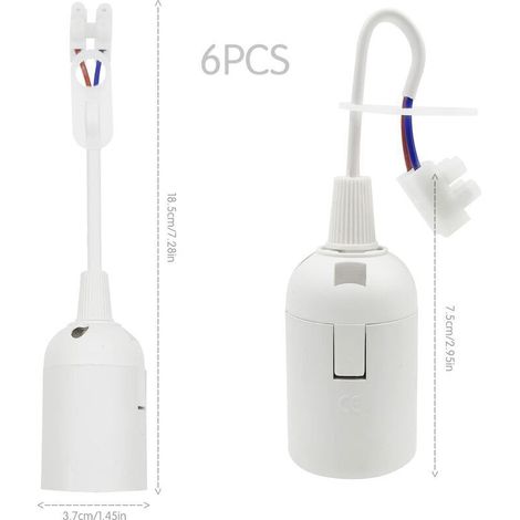 portalampade E27 da 4A 250V per cantieri edili, adatti a lampadine a incandescenza e LED o per uso industriale (max. 60W/bianco) (1/4)