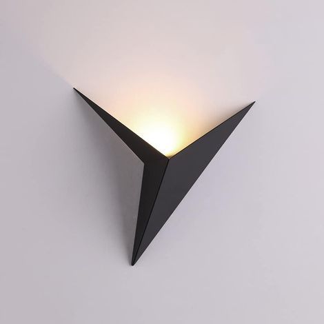 Aplique de pared LED triangular moderno, blanco cálido 3000K, 3W, aplique de pared contemporáneo para interiores, apliques de pared de hierro creativos para escaleras, pasillo, mesita de noche, sala d (1/5)