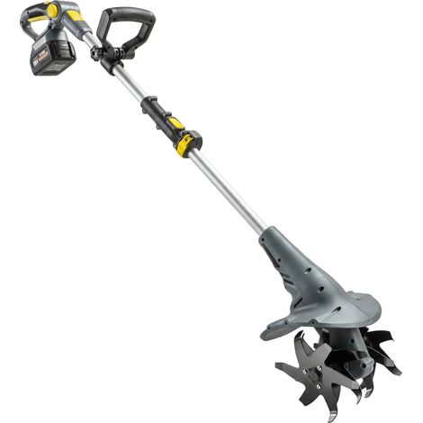Motobineuse sans fil 18V - 355 W, 2 batteries 4,0 Ah - Largeur de travail 20 cm, gris - Électrique pour jardin, potager - Design pratique et sans fil (1/5)