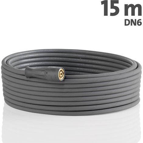Tuyau haute pression Kränzle en treillis d'acier 15 m NW 6 210 bar 1SN Version alimentaire gris/bleu pour K 1152 TST/K 2000