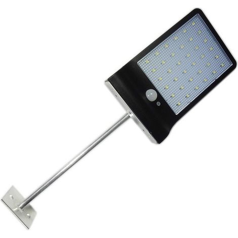 Lampe Solaire Exterieur 36 LED Détecteur de Mouvement Lumière Dimmable avec Télécommande Sans Fil Étanche Lampe Solaire pour Porte Couloir Patio Fence （ noir ）