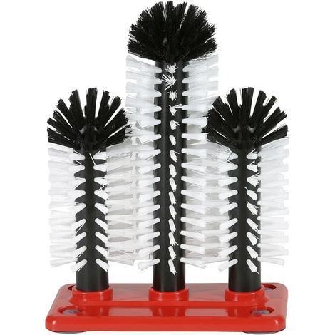 Brosse à laver les verres GR-2, Kit de brosses pour verres - 2 x 18 cm + 1 x 24 cm, Idéal pour verres à bière blanche et verres de 0,5 L, Nettoyage efficace pour bars, restaurants et maison (1/2)