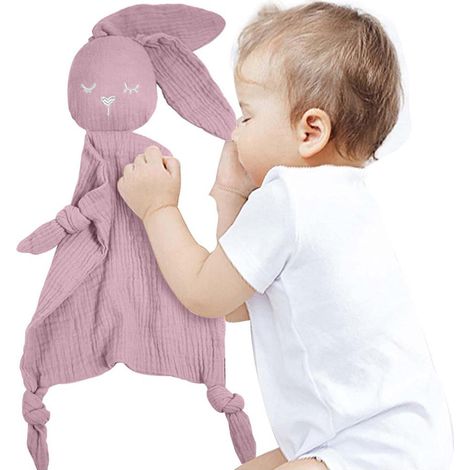 Couverture de réconfort pour bébé, couverture de sécurité pour bébé, peluche lapin douce, cadeau pour nouveau-nés garçons et filles (1/5)