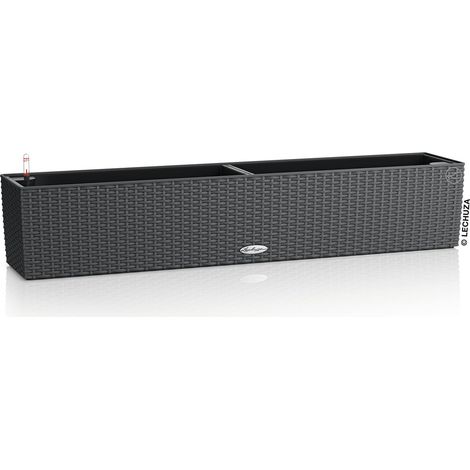 LECHUZA® Blumenkasten BALCONERA Cottage 100 Granit All-in-One (1/3)