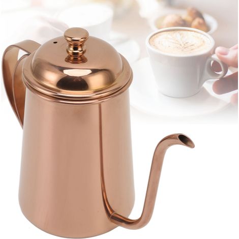 650-ml-Wasserkocher mit langem Ausguss und schmalem Ausguss, aus dickem Edelstahl 304, Filterkaffeemaschine, Teekanne, Imperial-Teekanne (1/5)