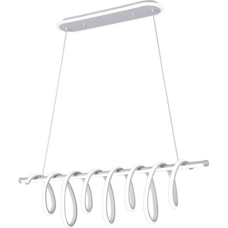 Colgante Premium Blanco 157w 3000-4000-6000k 13884lm  C/luz Ambiente Remoto Y Reg.intensidad Regx90x26cm