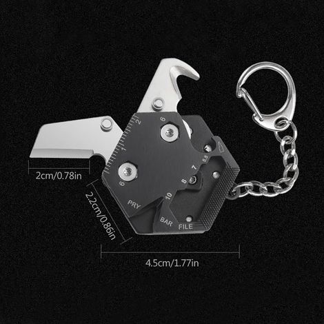 Outil multifonction portable pliable mini, outil hexagonal pour pièces de monnaie, petit porte-clés de poche, outil de survie en extérieur (1/5)