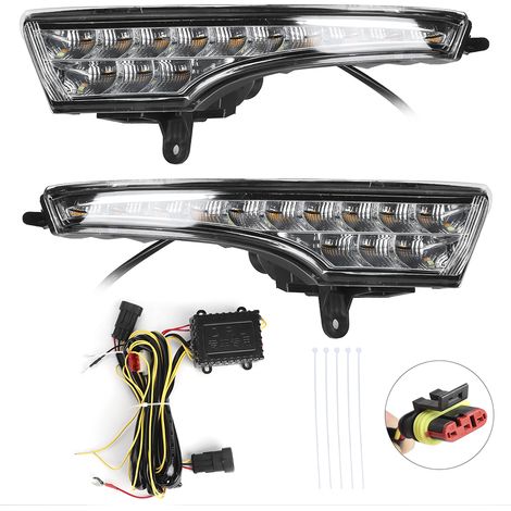 GARRYFIZH Lot de 2 feux de jour à LED bicolores avec clignotants, compatibles avec Nissan Altima 13-15 (1/5)