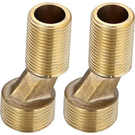 Set di 2 adattatori per doccia, filettatura da G1/2 a G3/4, offset di 6 cm, raccordo in ottone, adatti per fori a muro da 125-160 mm. (1/5)