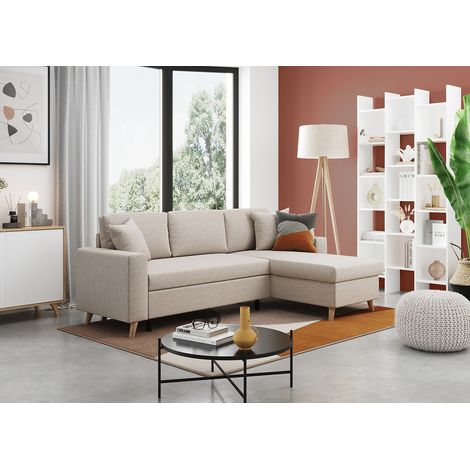 Canapé d'angle convertible réversible moderne en tissu Antarctique (1/5)