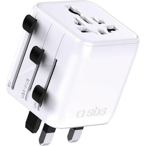 Reiseadapter EU UK US AUS Steckdosenadapter - Weiß