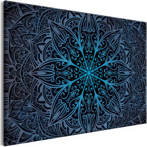 Tableau Imprimé "Oriental Flowers Narrow Blue" 60 x 90 cm (1/2)