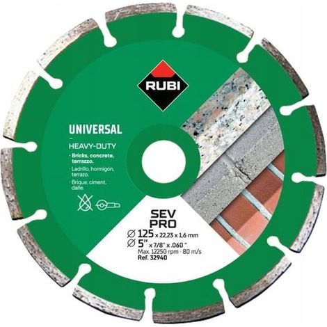 Rubi SEV 125 PRO Diamanttrennscheibe für trockenen Beton und Ziegel