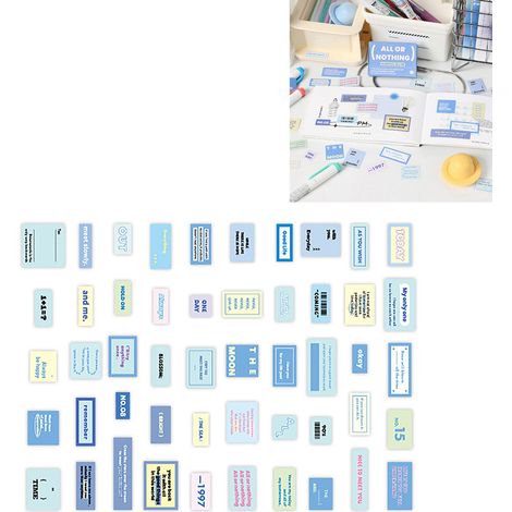 Le pack d'autocollants infeelme, une série mot à mot, convient à la création d'autocollants décoratifs DIY pour les journaux de style Instagram, avec des montagnes bleues et de la neige. (1/5)
