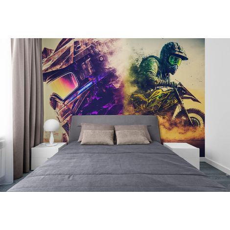 Papier peint sport – Motocross dynamique - 150 x 250 cm (1/2)