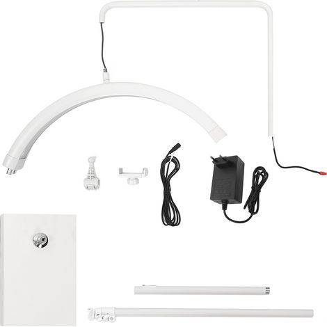 Luminaire sur pied LED demi-lune 23 pouces 40W, gradation 2700-5600K, hauteur réglable, rotation orientable, prise UE 100-240V, pour esthéticienne (1/5)