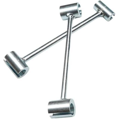 Zwei Verstellschlüssel für Türscharniere, einstellbar von 8 bis 25 mm, aus gebürstetem Stahl, silberfarben. (1/5)