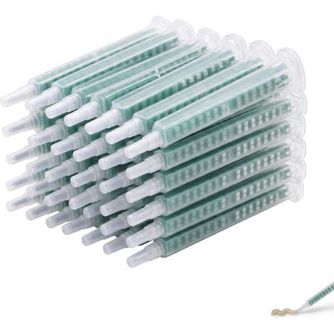 30 Pcs Buse de Mélange Époxy - Mélangeur Statique pour Colle Bi-Composant et Résine, Canule pour Pistolet à Colle AB, Longueur 83mm, Embout pour Scellement Chimique et Plastique (1/5)