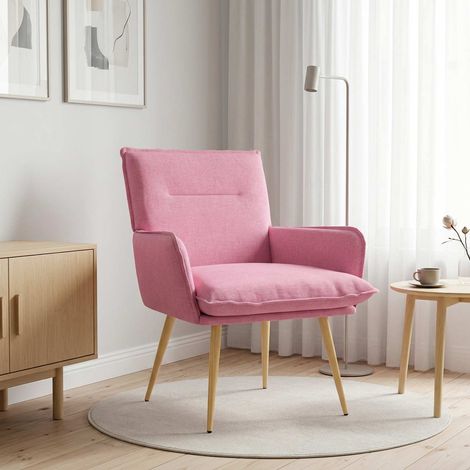 vidaXL Poltrona Rosa Tessuto (1/5)