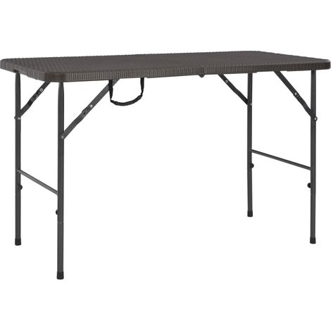 Gartentisch Klappbar Braun 120x60x74 cm HDPE Rattan-Optik