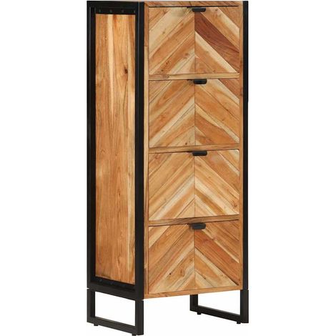 Mobile da Bagno 40x30x100 cm Legno Massello di Acacia e Ferro vidaXL