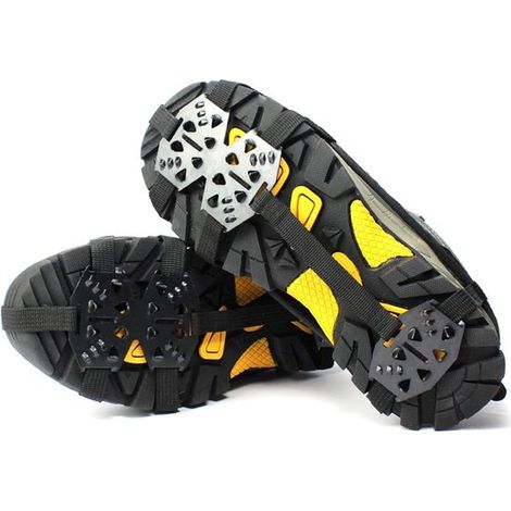 Crampones antinieve，Almohadillas antideslizantes para suela，24，Agarres de hielo dentados，puntas antideslizantes para zapatos