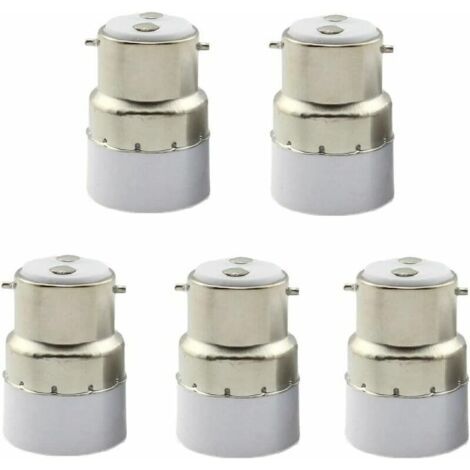 Paquet De 5 Convertisseurs De Douille D'Ampoule B22 E14 Douille De Douille B22 Passer Au Support De Lampe Adaptateur Standard E14 (1/5)