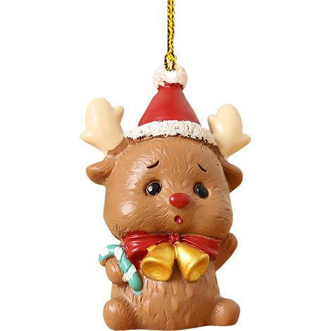 Guirlande Décoratif Animal - Suspension Acrylique Plate pour Arbre de Noël - Éléphant Chien Cerf Ours Bonhomme de Neige - Lot de 6 (1/5)
