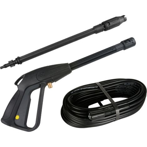 Pistolet Nettoyeur Haute Pression en Nylon M22x1,5 Broche 15 mm avec Tuyau Accessoires - Buse Réglable - Longeur du Tuyau 5 m (1/5)